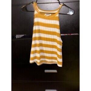 American Eagle Yellow and White Tank Top